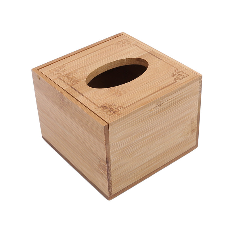 Tissue-Box Table-Decor Bamboo Roll-Storage