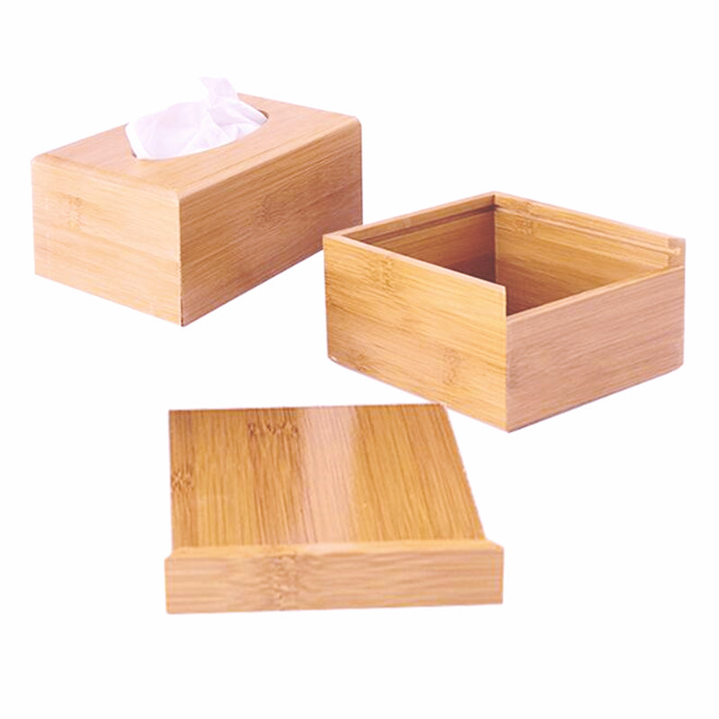 Tissue-Box Table-Decor Bamboo Roll-Storage
