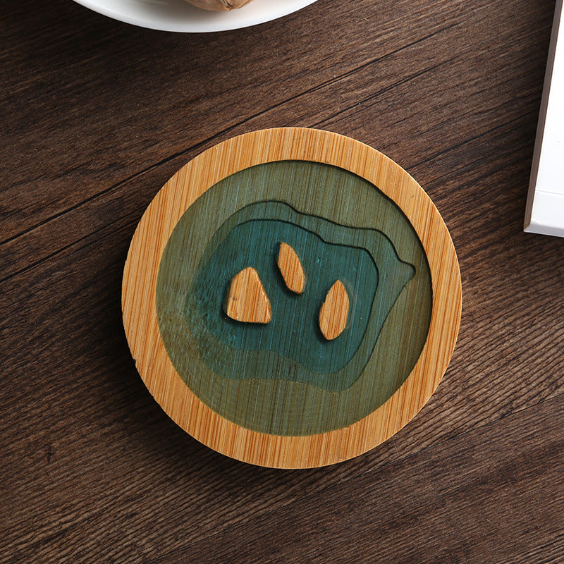 Bamboo Tea Coaster Cup Holder Insulation Pad