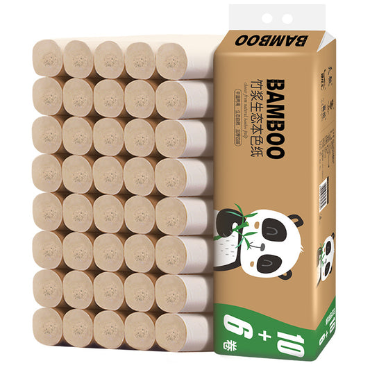 64 Rolls Of Toilet Paper Bamboo Pulp Natural Coreless Roll Paper Wholesale Household Toilet Paper Thickened Tissue Roll Paper Full Box Of Affordable