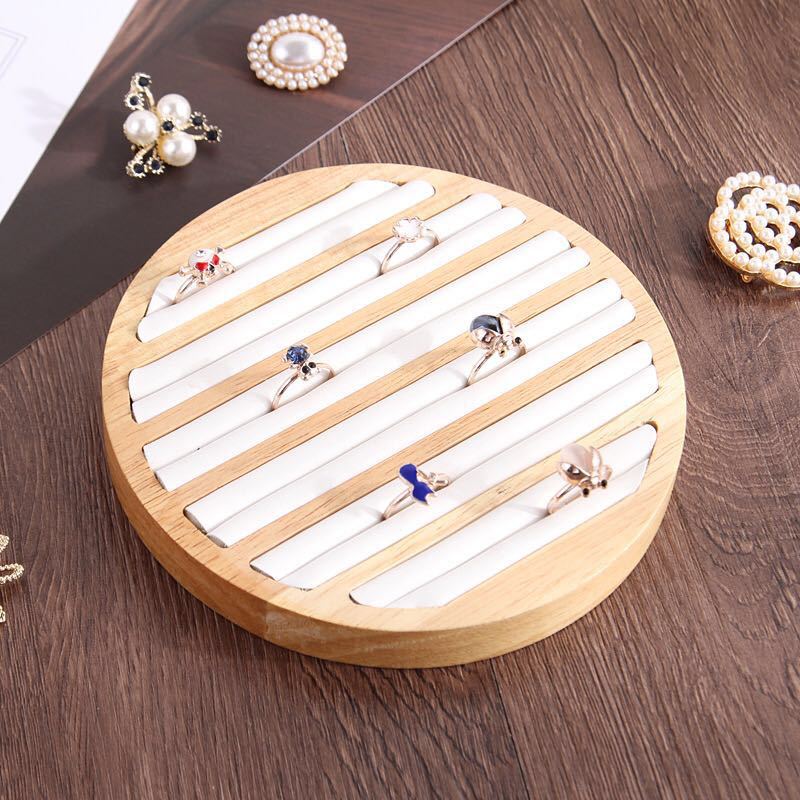 Bamboo And Wood Jewelry Ring Tray Display Props