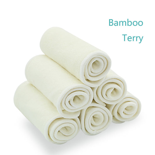Baby Washable 4-layer Pure Bamboo Fiber Diapers Bamboo Terry Absorbent Diapers