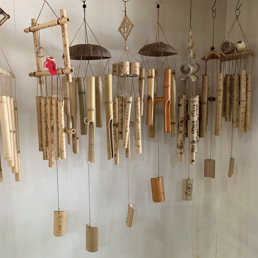 Bamboo Wind Chimes Ornaments Coconut Shell Covered Bamboo Wind Chimes