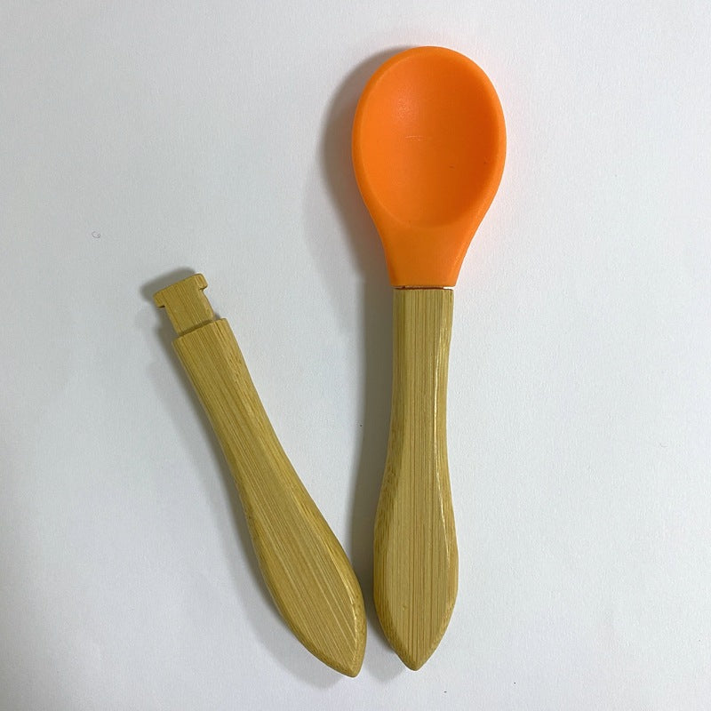 Silicone Baby Bamboo Spoon