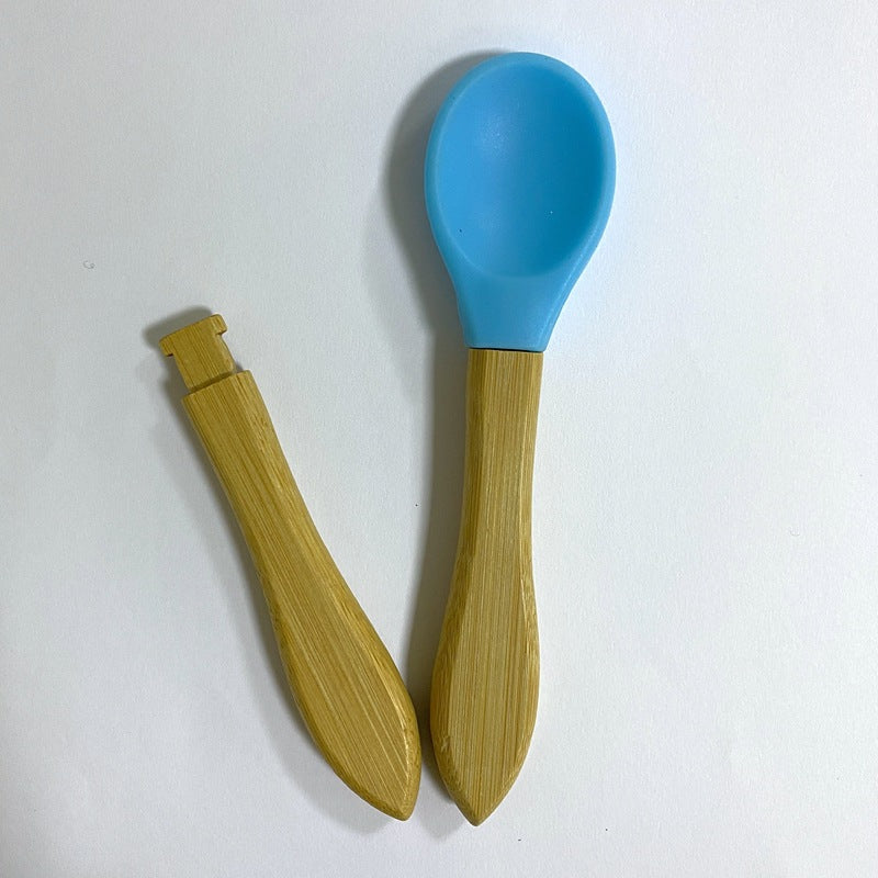 Silicone Baby Bamboo Spoon