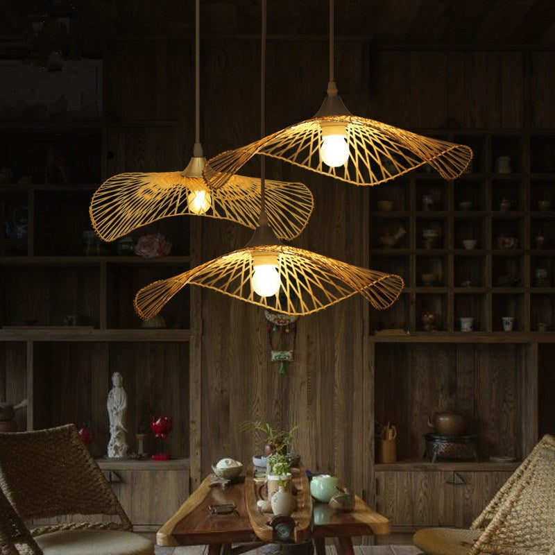 Japanese Style Bamboo Chandelier Creative Living Room Lamp