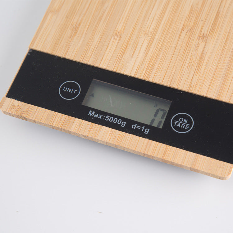 Bamboo panel kitchen scale