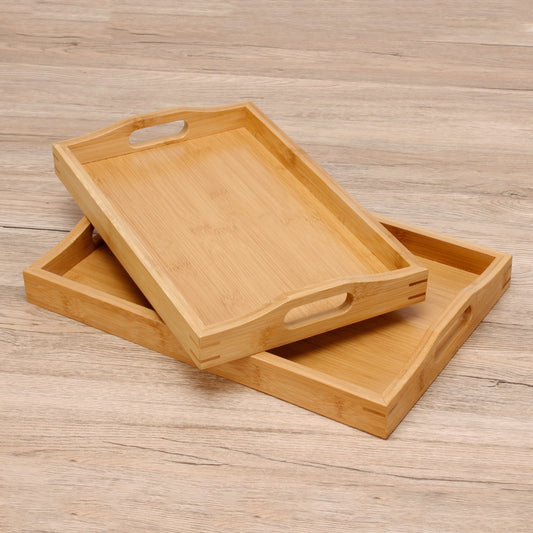 Rectangular Japanese style bamboo tray