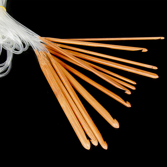 Loop Crochet Long Needle Bamboo Needle With Bead Bamboo Charcoal Loop Needle