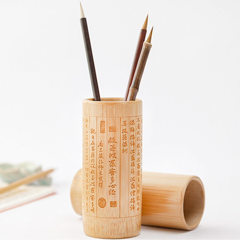 Bamboo pen holder stationery