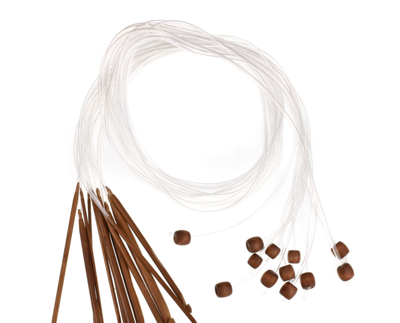 Loop Crochet Long Needle Bamboo Needle With Bead Bamboo Charcoal Loop Needle