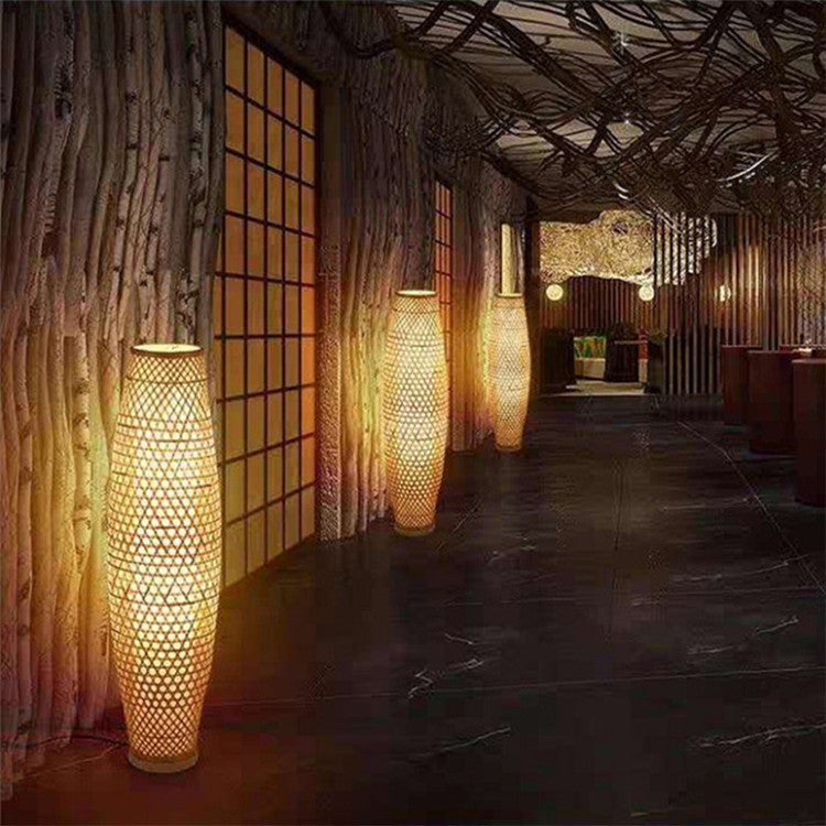 Southeast Asia Bamboo Art Lamp Japanese Tatami