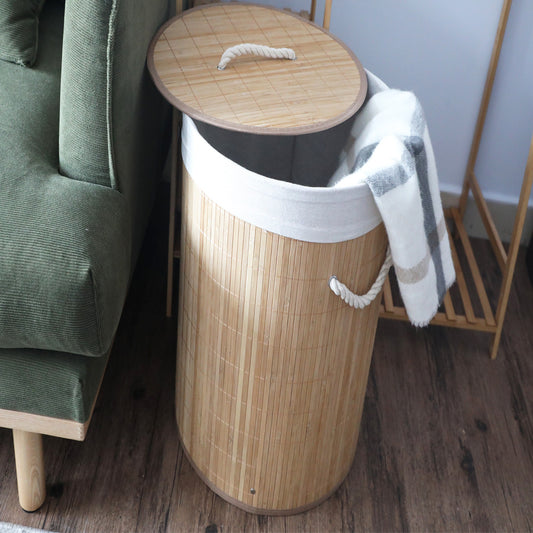 Dustproof Dirty Laundry Basket Bamboo Weaving