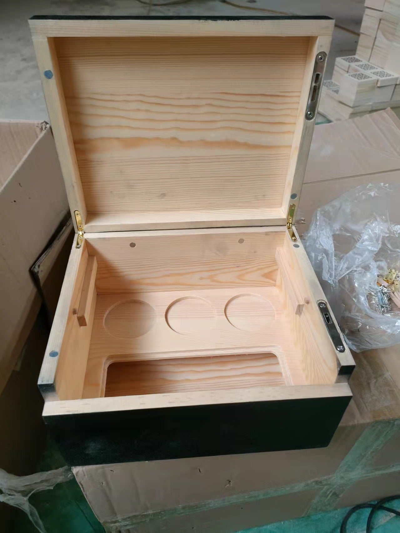 Removable Tray Bamboo Storage Box