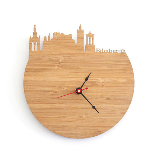 Edinburgh creative bamboo wall clock