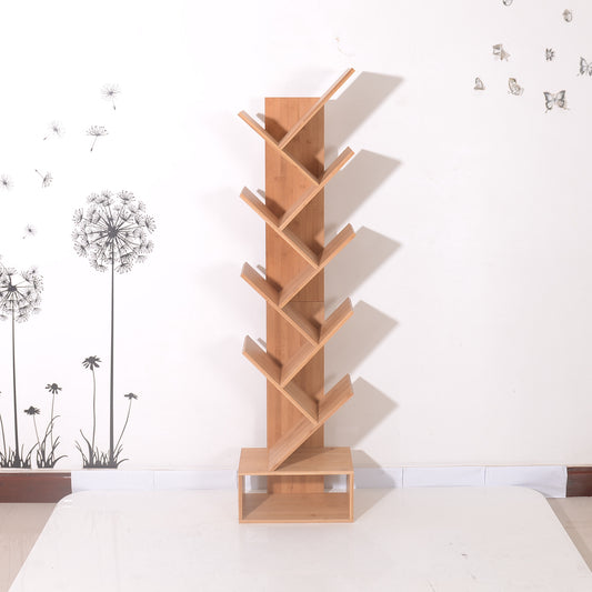 Bookrack Bamboo New Five-layer Branch Bookshelf-natural Color