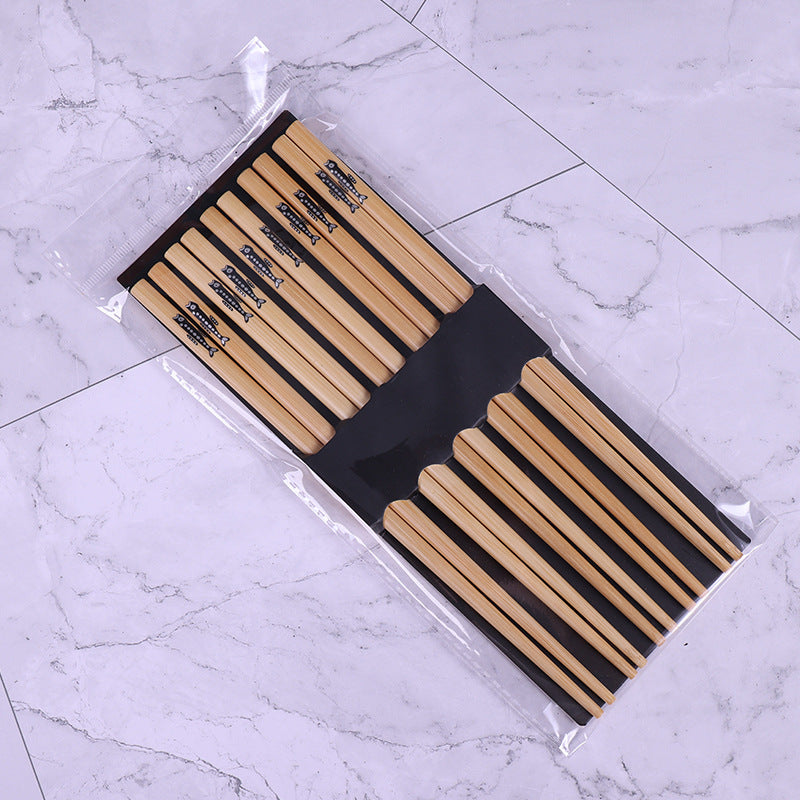 Household Bamboo And Wooden Chopsticks Set