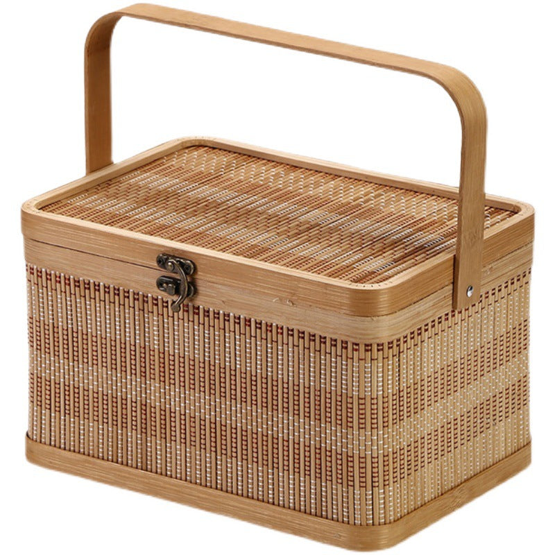 Bamboo Woven Retro Simple Shopping Basket