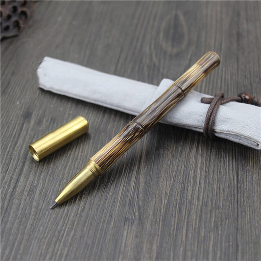 Retro Creative Bamboo Pen Gold Bamboo Gel Pen